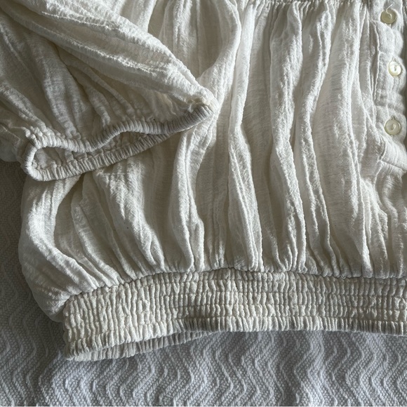 We The Free Gauze Off The Shoulder Smock Crop Top - Picture 5 of 11